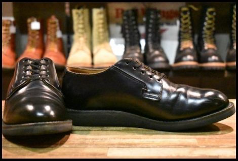 【8D 良品 21年】レッドウィング 101 ポストマン シューズ 黒 ブラック シャパラル 短靴 レースアップ ブーツ redwing HOPESMORE