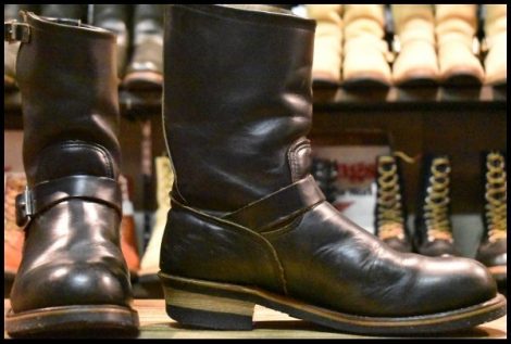 【9.5D 良品 PT91刺繍 97年】レッドウィング 2268 エンジニア 黒 ブラッククローム スチールトゥ プルオン ブーツ redwing HOPESMORE