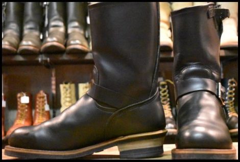 【9D 良品 PT99プリント 旧シルエット 04年】レッドウィング 2268 エンジニア 黒 ブラッククローム ブーツ redwing HOPESMORE