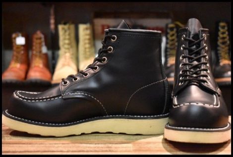 【6E 美品 犬タグ復刻 18年】レッドウィング 8179 アイリッシュセッター 黒 ブラッククローム モックトゥ ブーツ redwing HOPESMORE