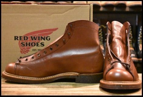 【8.5D 箱付 未使用 18年】レッドウィング 2996 ワイドパネル ラインマン ブラウン シガーリタン LTT 編み上げ ブーツ redwing HOPESMORE