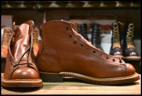 【8.5D 箱付 未使用 18年】レッドウィング 2996 ワイドパネル ラインマン ブラウン シガーリタン LTT 編み上げ ブーツ redwing HOPESMORE