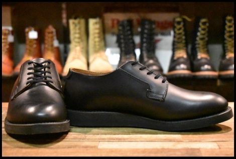 【8.5D 箱付 美品 15年】レッドウィング 101 ポストマン シューズ 黒 ブラック シャパラル 短靴 ブーツ redwing HOPESMORE