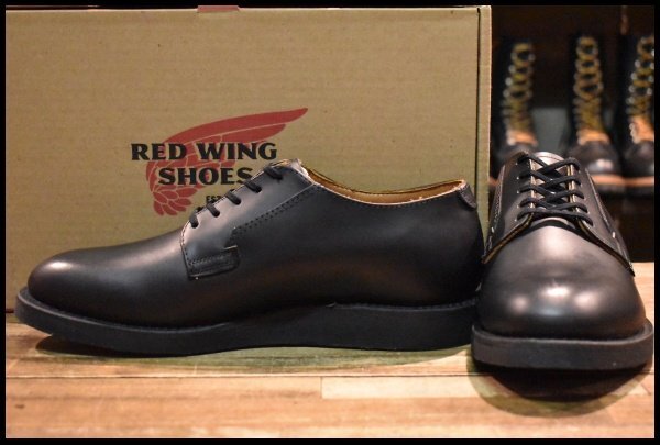 【8.5D 箱付 美品 15年】レッドウィング 101 ポストマン シューズ 黒 ブラック シャパラル 短靴 ブーツ redwing HOPESMORE