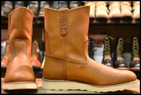 【8.5D 箱付 未使用 12年】レッドウィング 866 ペコス 茶 オロイジナル プルオン クッションソール ブーツ redwing pecos HOPESMORE