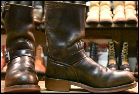 【8D 良品 PT91プリント 94年03月刻印 カスタム】レッドウィング 2268 エンジニア 黒 ブラッククローム ブーツ redwing HOPESMORE