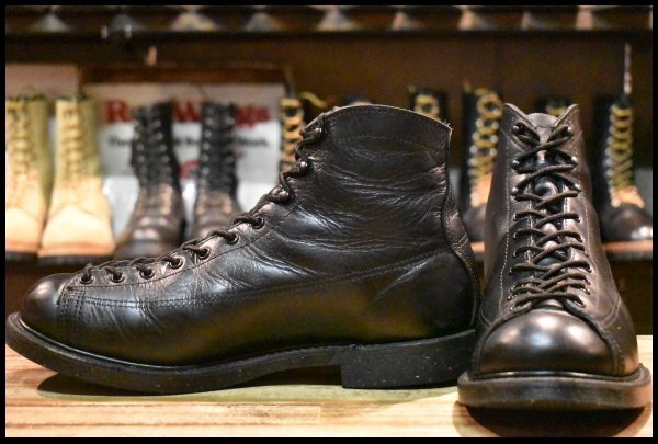 【9D 良品 15年】レッドウィング 2995 ワイドパネル ラインマン 黒 ブラック リタン LTT レースアップ 編み上げ ブーツ redwing HOPESMORE