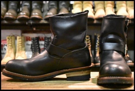 【10D 良品 09年】レッドウィング 2976 ショート エンジニア 黒 ブラッククローム スチールトゥ プルオン ブーツ redwing HOPESMORE