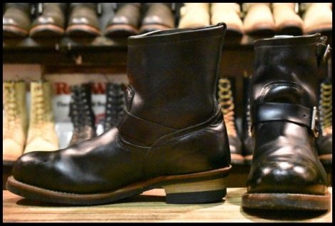 【10.5D 良品 12年】レッドウィング 2976 ショート エンジニア 黒 ブラッククローム スチールトゥ ブーツ redwing HOPESMORE