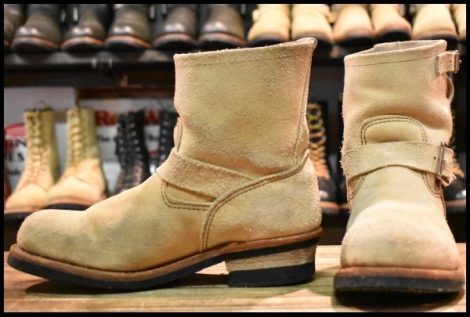 【8D 良品 10年】レッドウィング 2965 ショート スエードエンジニア ホーソーンアビレーンラフアウト スチール ブーツ redwing HOPESMORE