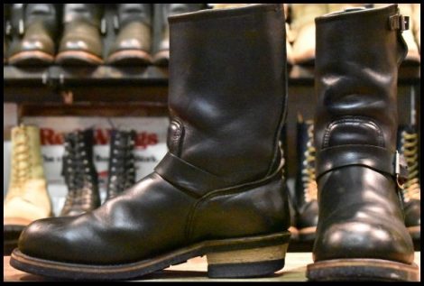 【8.5D 良品 PT91刺繍】レッドウィング 2268 エンジニア ブラッククローム スチールトゥ プルオン ブーツ redwing HOPESMORE