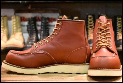 【7E 美品 犬タグ復刻 18年】レッドウィング 8875 アイリッシュセッター 赤茶 オロラセット モックトゥ ブーツ redwing HOPESMORE