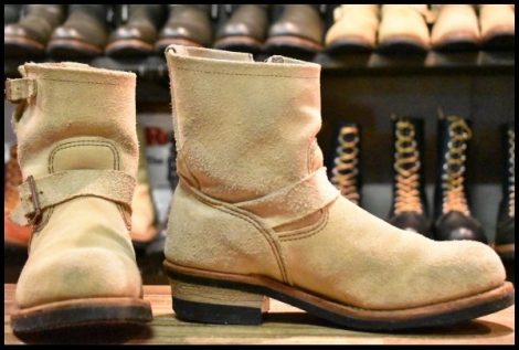【8D 良品 10年】レッドウィング 2965 ショート スエードエンジニア ホーソーンアビレーンラフアウト スチール ブーツ redwing HOPESMORE
