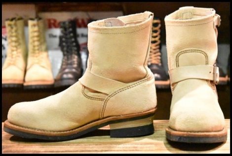 【8D 美品 11年】レッドウィング 2965 ショート スエードエンジニア ホーソーンアビレーンラフアウト ベージュ ブーツ redwing HOPESMORE