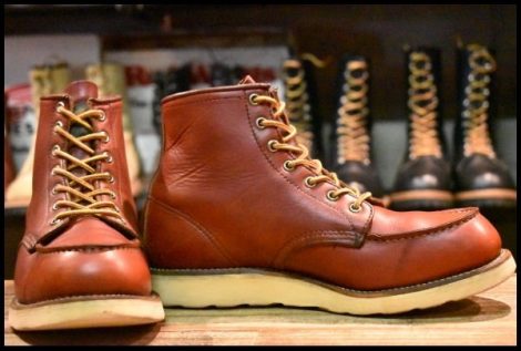 【8D 良品 半円犬タグ 95年】レッドウィング 875 アイリッシュセッター 赤茶 オロラセット モック ブーツ redwing HOPESMORE
