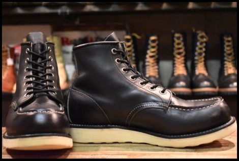 【8E 良品 羽タグ 02年】レッドウィング 8179 アイリッシュセッター 黒 ブラッククローム モックトゥ 8130 ブーツ redwing HOPESMORE