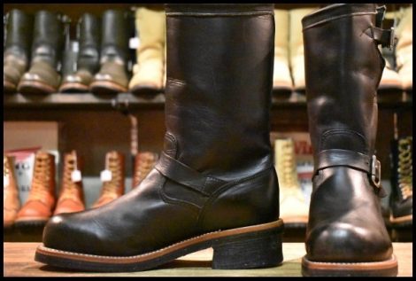 【7.5E 美品 黒タグ】Chippewa チペワ 1901M03 エンジニア 黒 ブラック ワールウィンド スチールトゥ ビブラム700 ブーツ HOPESMORE