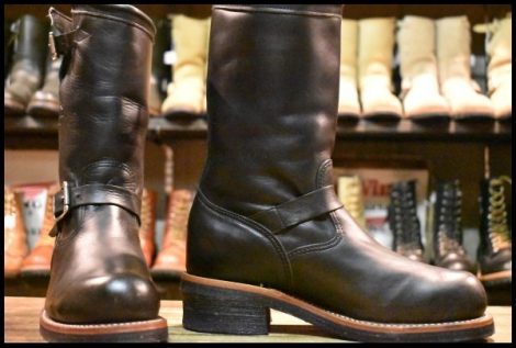 【7.5E 美品 黒タグ】Chippewa チペワ 1901M03 エンジニア 黒 ブラック ワールウィンド スチールトゥ ビブラム700 ブーツ HOPESMORE