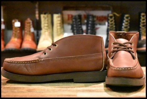 【8EE 美品】RUSSELLMOCCASIN ラッセルモカシン シングルチャッカ ブラウン 茶 ビブラムソール 編み上げ レースアップ ブーツ HOPESMORE