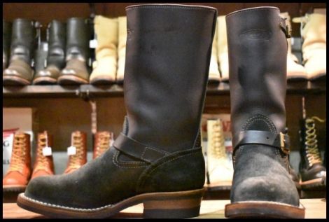 【8E 美品 10年】WESCO ウエスコ カスタムボス ブラックラフアウト×ブラック 黒 11インチハイト ビブラム430 ブーツ BOSS HOPESMORE