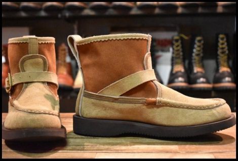 【7.5E 美品】RUSSELL MOCCASIN ラッセルモカシン ノックアバウト ララミースエード ベルト付き ビブラムソール プルオン ブーツ HOPESMORE