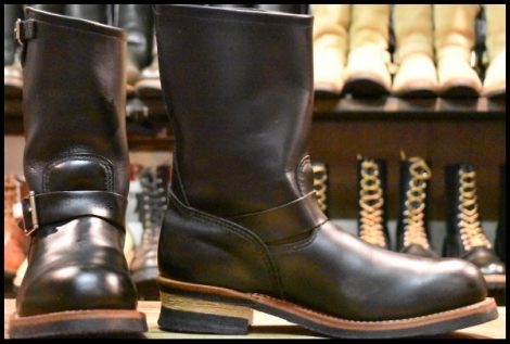 【9.5D 美品 19年】レッドウィング 2268 エンジニア 黒 ブラッククローム スチールトゥ ブーツ redwing HOPESMORE
