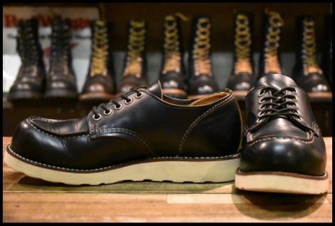 【7.5D? 良品】レッドウィング 9894 オックスフォード 黒 ブラッククローンダイク モック ローカット 短靴 ブーツ redwing HOPESMORE