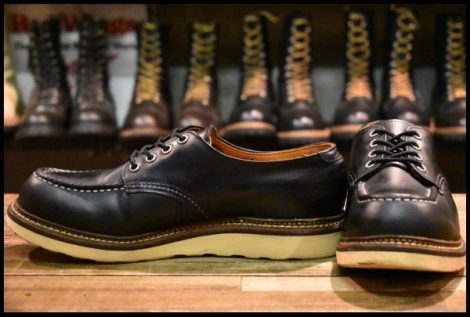 【8D 良品 09年】レッドウィング 8106 オックスフォード 黒 ブラッククローム モックトゥ ローカット 短靴 ブーツ redwing HOPESMORE