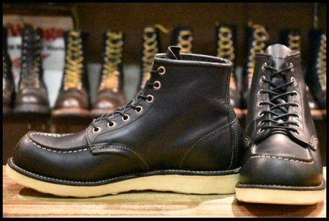 【8D 良品 10年】レッドウィング 8179 アイリッシュセッター 黒 ブラッククローム モックトゥ 編み上げ ブーツ redwing HOPESMORE
