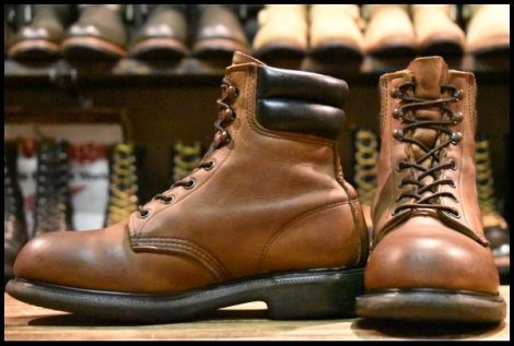 【7D 良品 PT91刺繍EH 97年】レッドウィング 2369 スーパーソール 茶 ブラウン ラウンドトゥ 編み上げ ブーツ redwing HOPESMORE