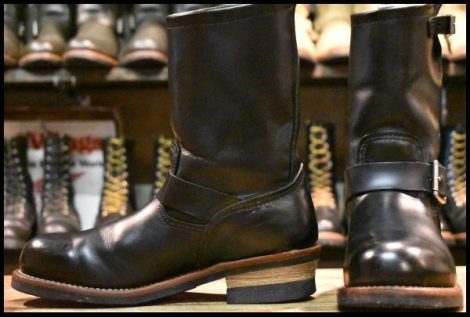 【7.5D 良品 12年】レッドウィング 2268 エンジニア 黒 ブラッククローム プルオン スチールトゥ ブーツ redwing HOPESMORE