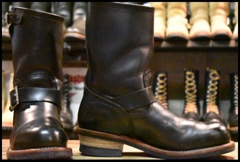 【7.5D 良品 12年】レッドウィング 2268 エンジニア 黒 ブラッククローム プルオン スチールトゥ ブーツ redwing HOPESMORE