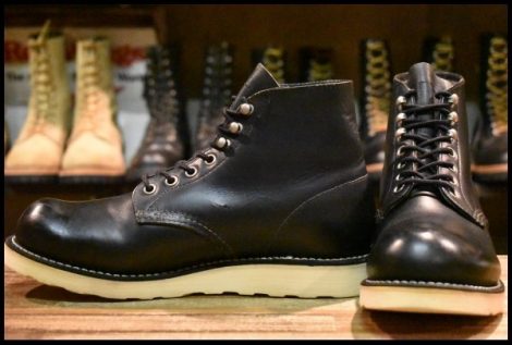 【7D 良品 08年】レッドウィング 8165 アイリッシュセッター 黒 ブラッククローム プレーントゥ 編み上げ ブーツ redwing HOPESMORE