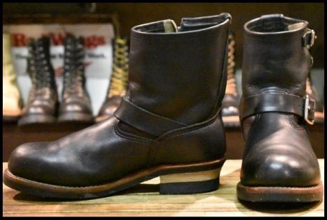 【9D 良品 08年】レッドウィング 8182 ショート エンジニア 黒 ブラックハーネス スチールトゥ ブーツ redwing 2976 HOPESMORE