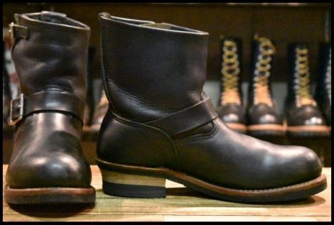 【9D 良品 08年】レッドウィング 8182 ショート エンジニア 黒 ブラックハーネス スチールトゥ ブーツ redwing 2976 HOPESMORE