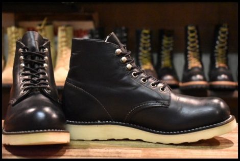 【7D 良品 08年】レッドウィング 8165 アイリッシュセッター 黒 ブラッククローム プレーントゥ 編み上げ ブーツ redwing HOPESMORE