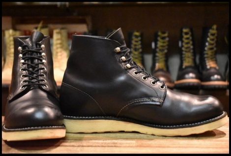 【10D 良品 07年】レッドウィング 8165 アイリッシュセッター 黒 ブラッククローム プレーントゥ 編み上げ ブーツ redwing HOPESMORE