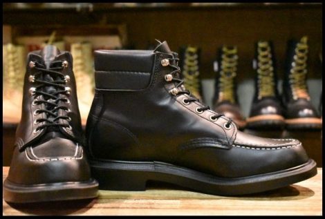 【8.5E 美品 23年】レッドウィング 8133 スーパーソール 黒 ブラッククローム モックトゥ 編み上げ ブーツ redwing HOPESMORE