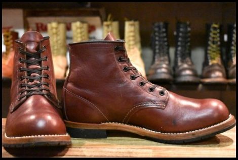 【8D 箱付 良品 10年】レッドウィング 9011 ベックマン ブラックチェリー フェザーストーン プレーントゥ ブーツ redwing HOPESMORE