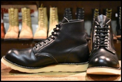 【8D 良品 犬タグ】レッドウィング 8165 アイリッシュセッター 黒 ブラッククローム プレーン 編み上げ ブーツ redwing HOPESMORE