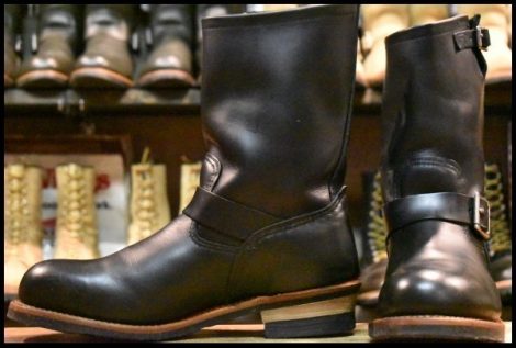【10D 美品 11年】レッドウィング 2268 エンジニア 黒 ブラッククローム プルオン スチールトゥ ブーツ redwing HOPESMORE
