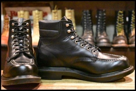 【8E 良品 23年】レッドウィング 8133 スーパーソール 黒 ブラッククローム モックトゥ 編み上げ ブーツ redwing HOPESMORE