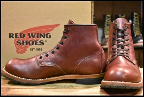 【8D 箱付 良品 10年】レッドウィング 9011 ベックマン ブラックチェリー フェザーストーン プレーントゥ ブーツ redwing HOPESMORE