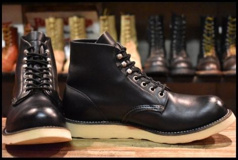 【8D 良品 犬タグ】レッドウィング 8165 アイリッシュセッター 黒 ブラッククローム プレーン 編み上げ ブーツ redwing HOPESMORE