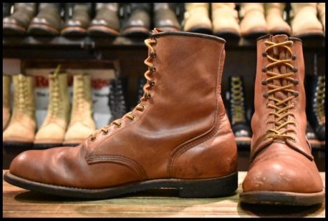 【12D 良品 旧羽タグ】レッドウィング 957 ロング 編み上げ 赤茶 ベルバリタン レースアップ プレーントゥ ブーツ redwing HOPESMORE
