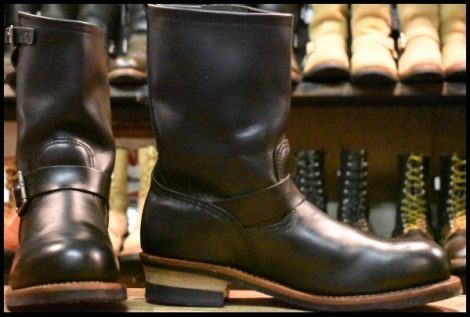 【10D 美品 11年】レッドウィング 2268 エンジニア 黒 ブラッククローム プルオン スチールトゥ ブーツ redwing HOPESMORE