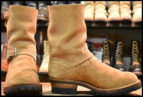 【8E 箱付 良品 11年】WESCO ウエスコ カスタムボス バーラップラフアウト スエード 9インチハイト ビブラム ベージュ ブーツ HOPESMORE