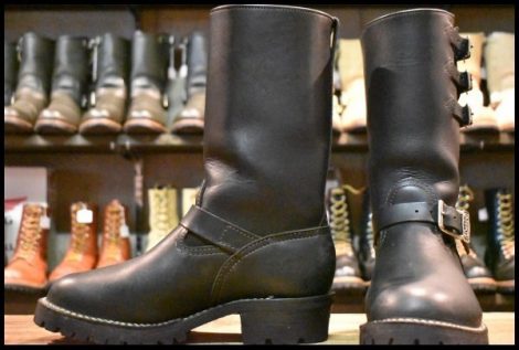 【8EEE 良品 21年】WESCO ウエスコ カスタムボス ブラック 黒 ビブラム100シングル エンジニア ブーツ BOSS HOPESMORE