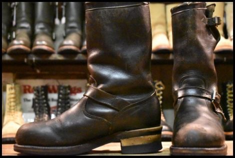 【7.5E 中古 黒タグ Cマーク PT83】Chippewa チペワ エンジニア 27863 黒 ブラック スチールトゥ 11インチハイト ブーツ HOPESMORE