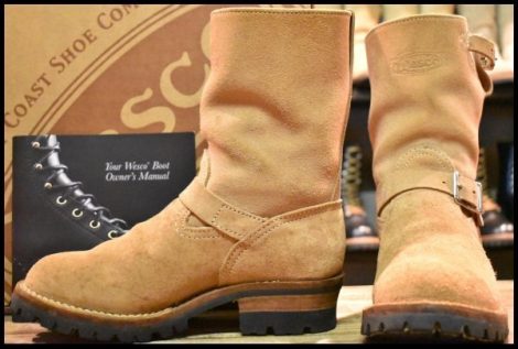 【8E 箱付 良品 11年】WESCO ウエスコ カスタムボス バーラップラフアウト スエード 9インチハイト ビブラム ベージュ ブーツ HOPESMORE